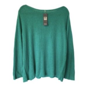 Eileen Fisher Green 100% Linen Sweater XL  NWT